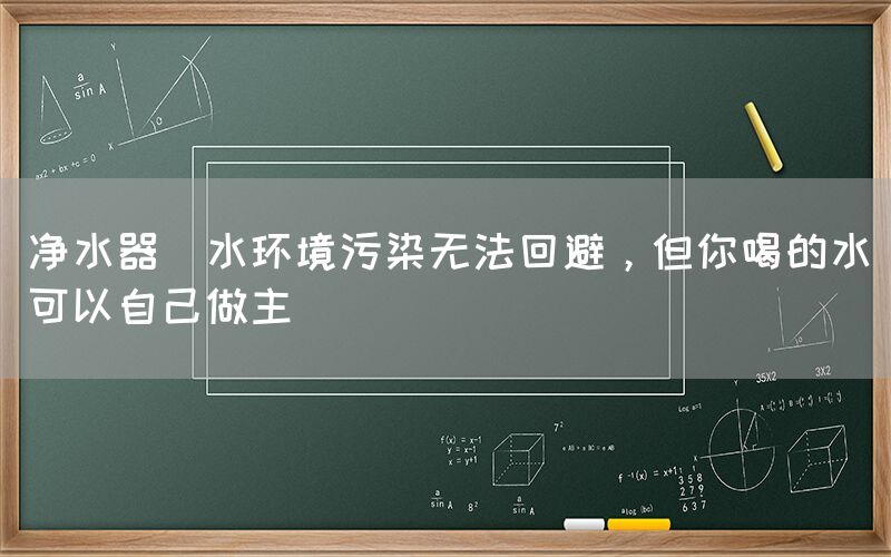 净水器  水环境污染无法回避，但你喝的水可以自己做主